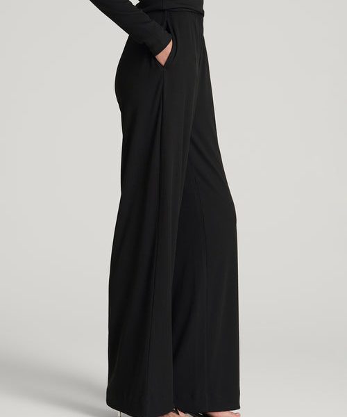 Black Velmoria Elastic Waist Relaxed Fit Wide Leg Lounge Pants Havenluve 3 - havenluve