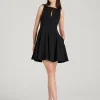 Black Zenvielle Sleeveless Keyhole Neck Fit and Flare Mini Dress Havenluve 1 - havenluve