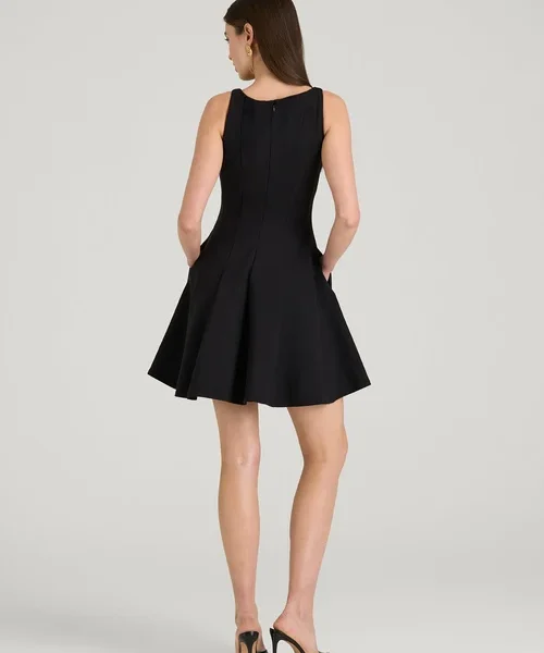 Black Zenvielle Sleeveless Keyhole Neck Fit and Flare Mini Dress Havenluve 3 - havenluve