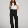 Havenluve Nivoria Jet Black Drawstring Waist Relaxed Wide Leg Lounge Pants