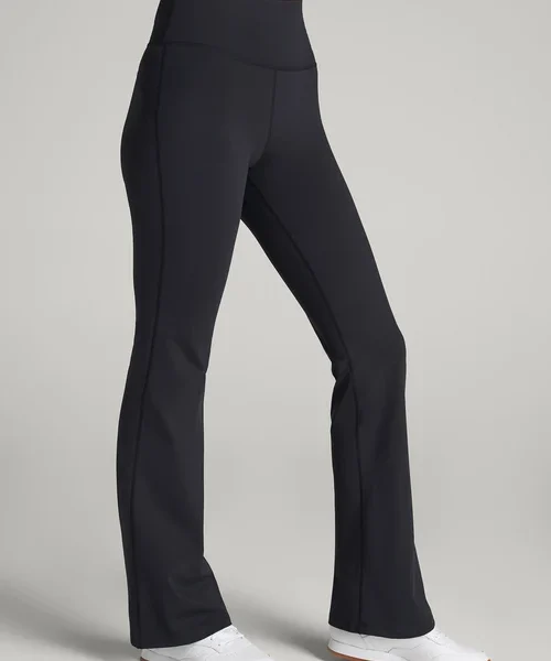 Havenluve Zevritha Charcoal Black High Waist Seamed Flared Yoga Leggings Pants 2 - havenluve