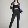 Havenluve Zevritha Charcoal Black High Waist Seamed Flared Yoga Leggings Pants