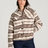Ivory Brown Plaid Zelmique Collared Button Front Long Sleeve Shacket Havenluve