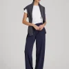 Navy Blue Virellia Drawstring Waist Relaxed Wide Leg Lounge Pants Havenluve